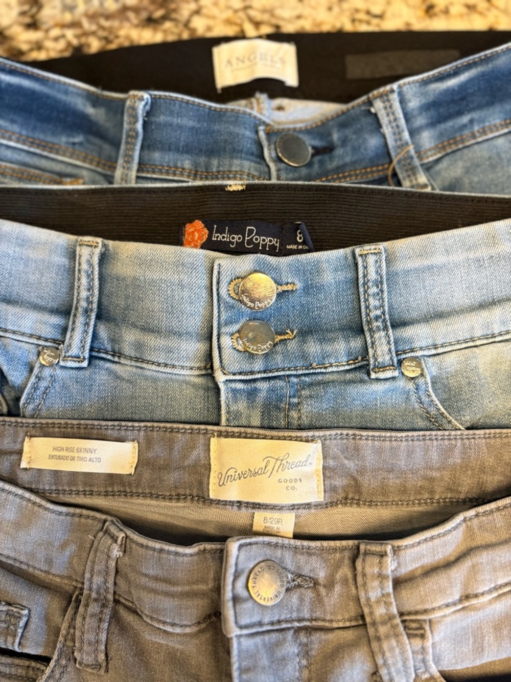 Jeans in Light Blue  dark and Gray  skinny or straight leg 3pairs one price